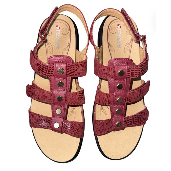 Revere Ware Shoes - Revere Red Multi‑Strap Comfort Sandals Women's Size 9 Orthotic Friendly